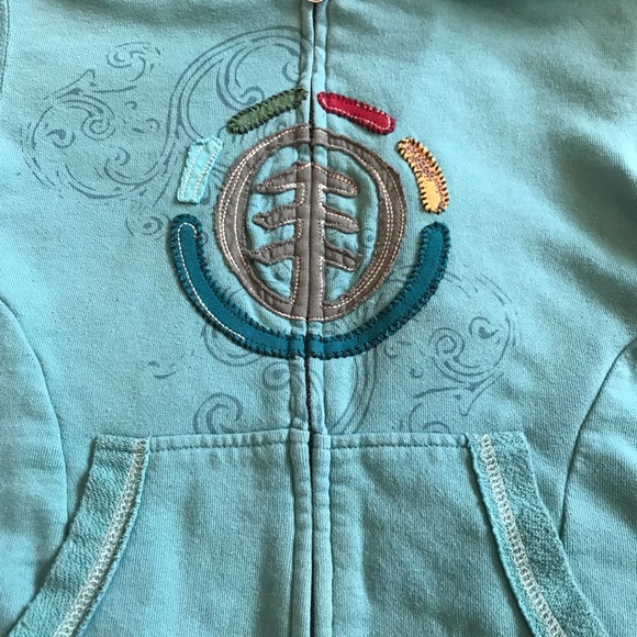 Vintage 1990’s Element Appliqué Logo Short Sleeve Zip Up Hoodie Size XS-Small - Picture 3 of 9